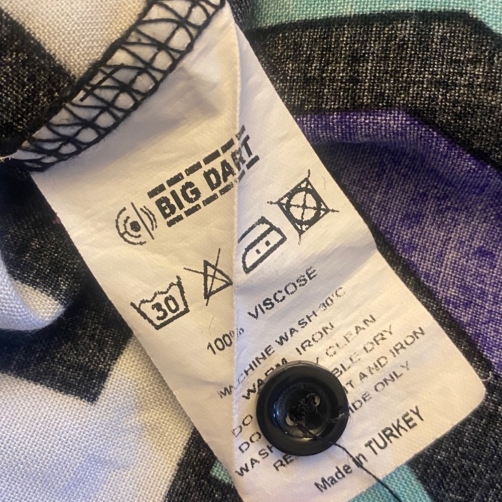 Big Dart Button Down Multicolor Geometric Shirt - image 7